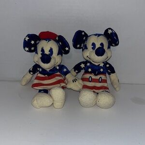 Disney Patriotic Mickey and Minnie Red, White, and Blue Plush Duo